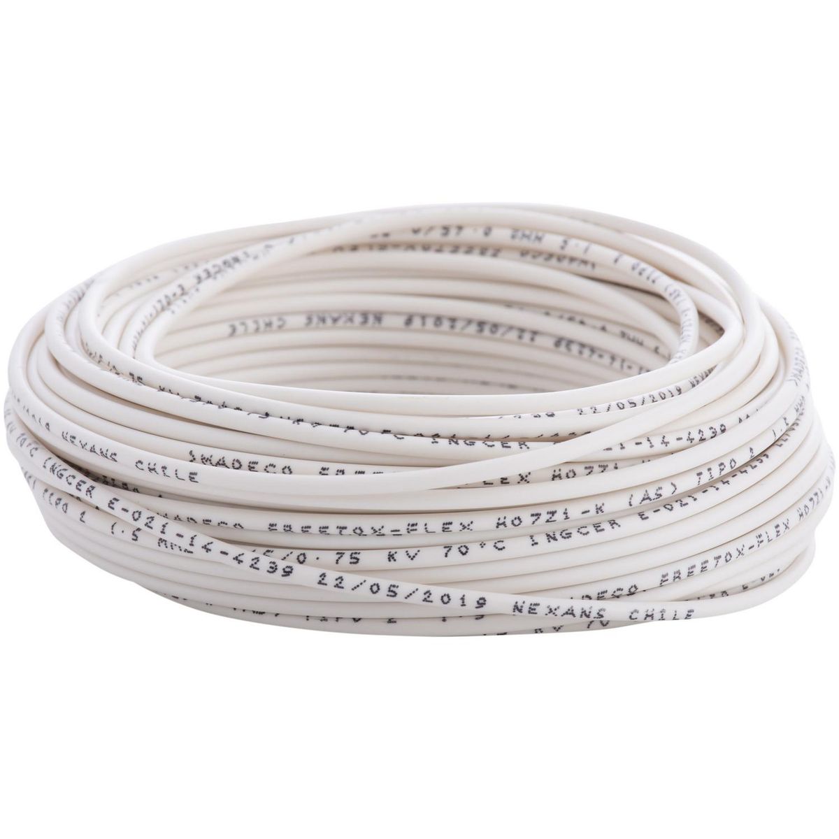 MADECO - Cable Libre de Halógenos H07Z1-K 1x1,5 mm2 Blanco 25 metro(s) 