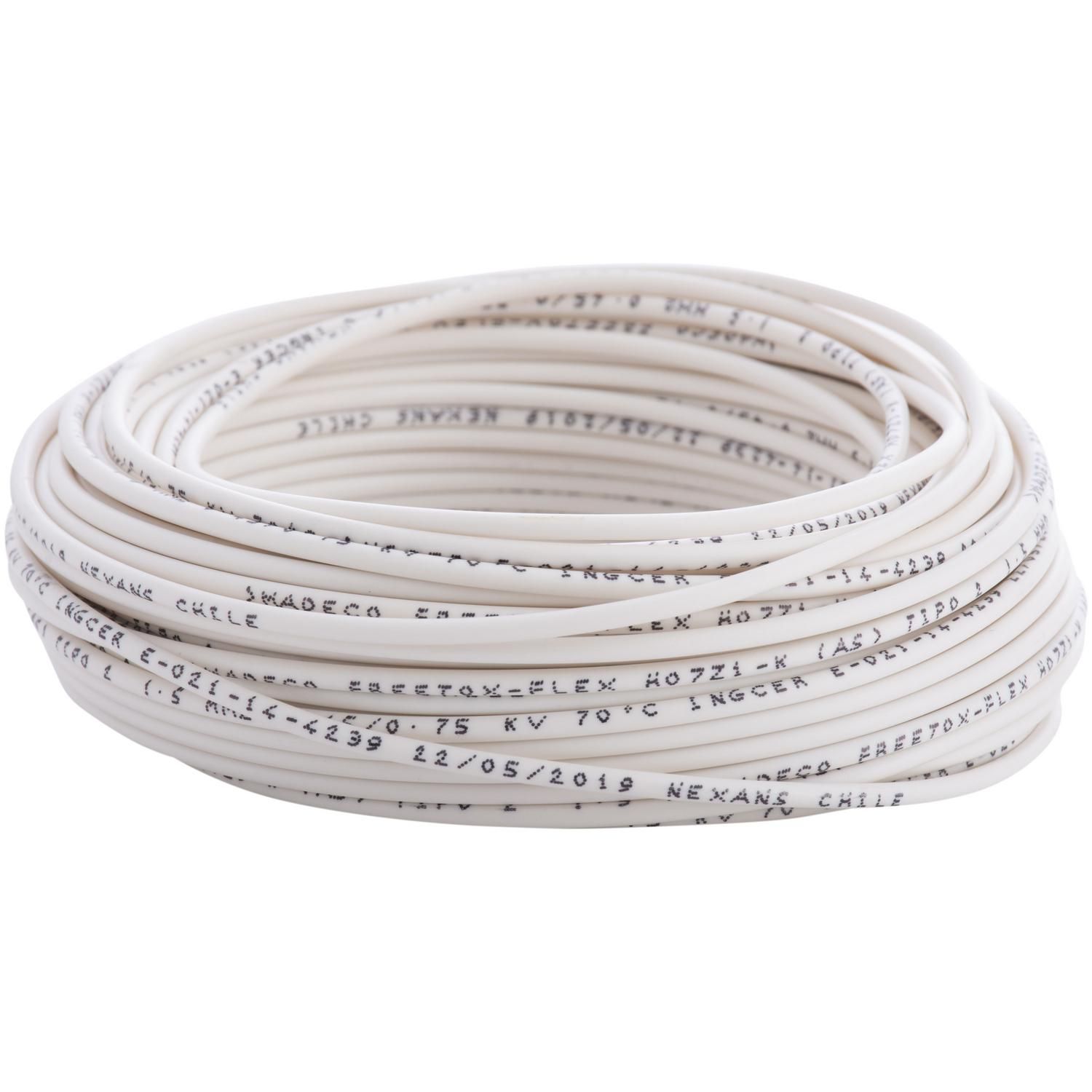 MADECO Cable Libre de Halógenos H07Z1-K 1x1,5 mm2 Blanco 25 metro