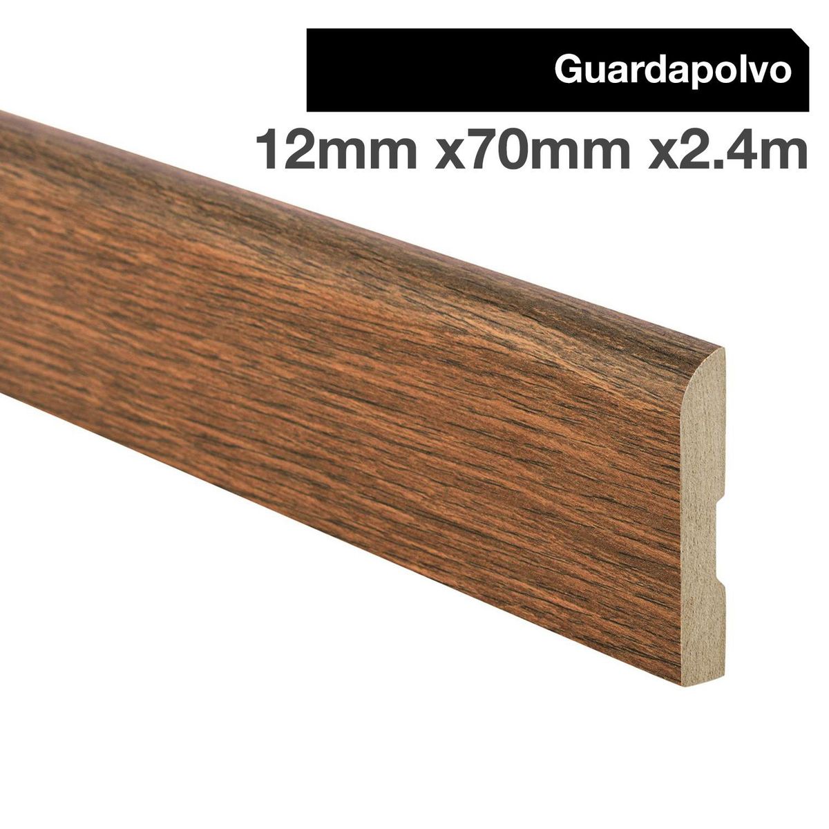 MAFORSA - Pack 4 unidades Guardapolvo MDF Cerezo 70 mm 1.2x240 cm