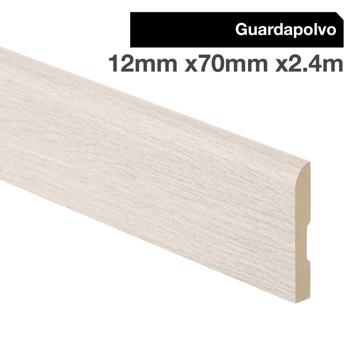 MAFORSA - Pack 4 unidades Guardapolvo MDF Kobe Avorio 70 mm 1.2x240 cm