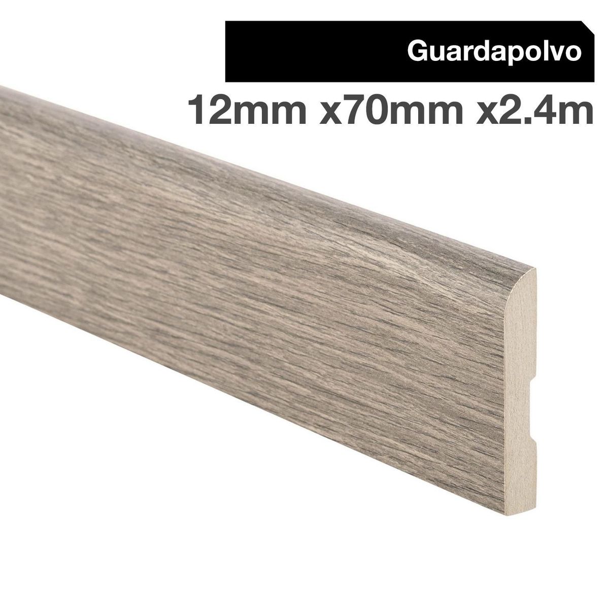 MAFORSA - Pack 4 unidades Guardapolvo MDF Kobe Walnut 70 mm 1.2x240 cm