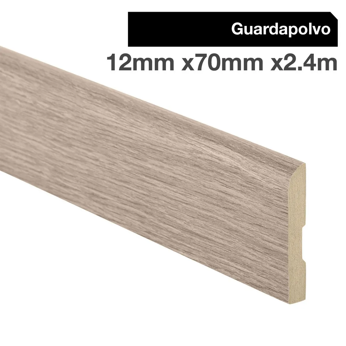 MAFORSA - Pack 4 unidades Guardapolvo MDF Ligth Langley 70 mm 1.2x240 cm