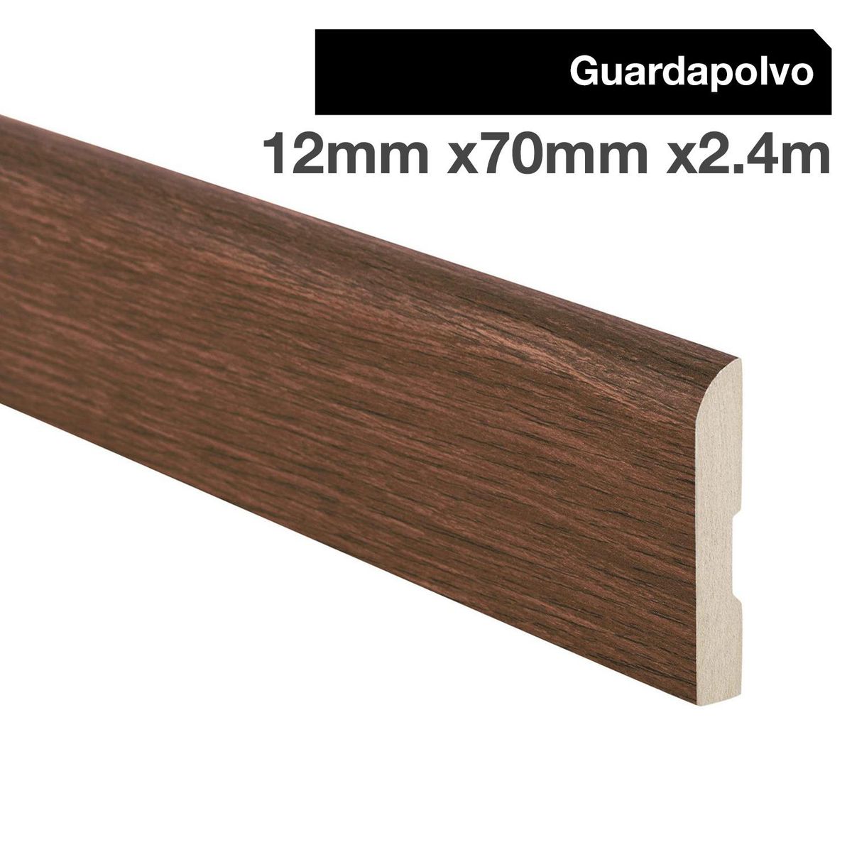 MAFORSA - Pack 4 unidades Guardapolvo MDF Merbau 70 mm 1.2x240 cm