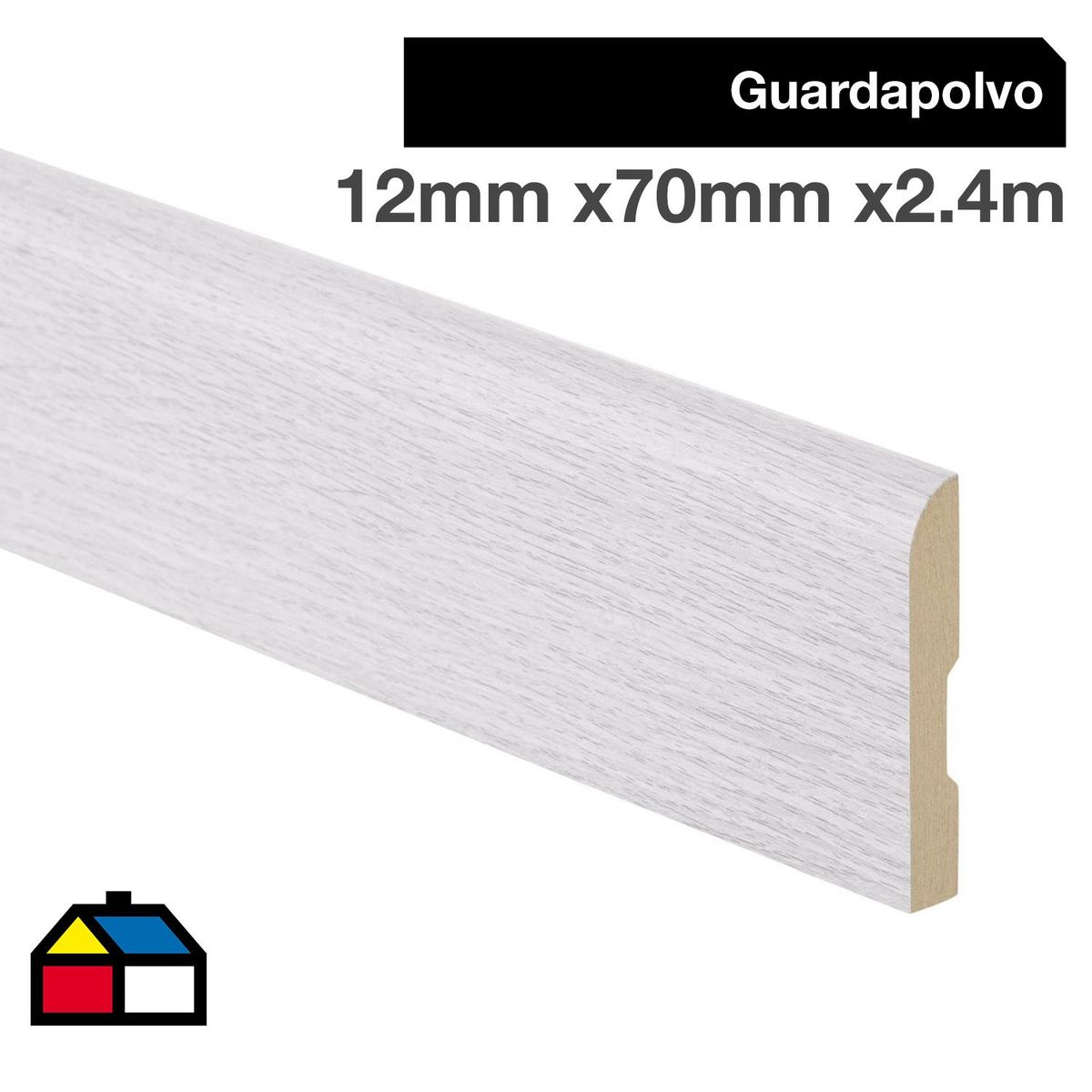 MAFORSA - Pack 4 unidades Guardapolvo MDF Nature White 70 mm 1.2x240 cm