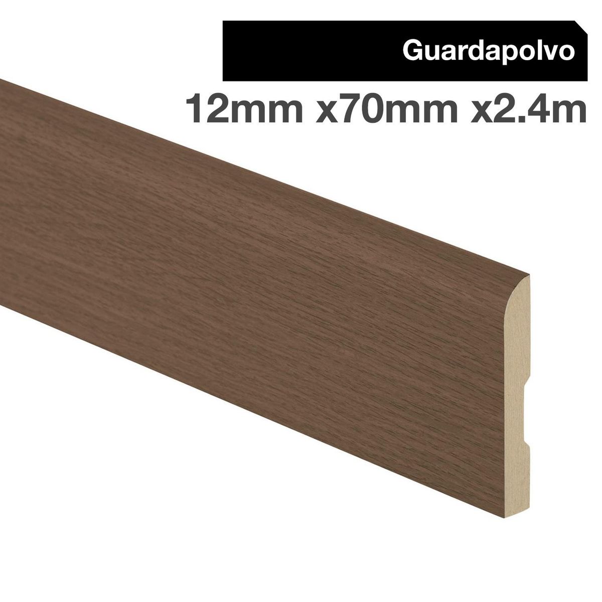 MAFORSA - Pack 4 unidades Guardapolvo MDF Nogal 70 mm 1.2x240 cm