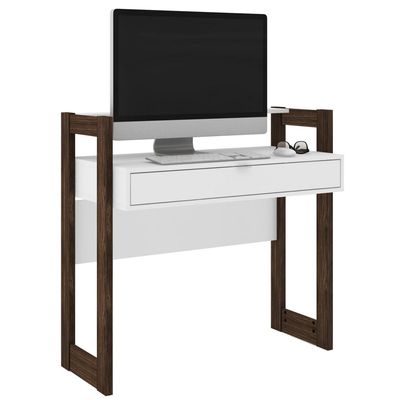 Imagen 2 del producto Escritorio 90,5x96x45 cm blanco/nogal