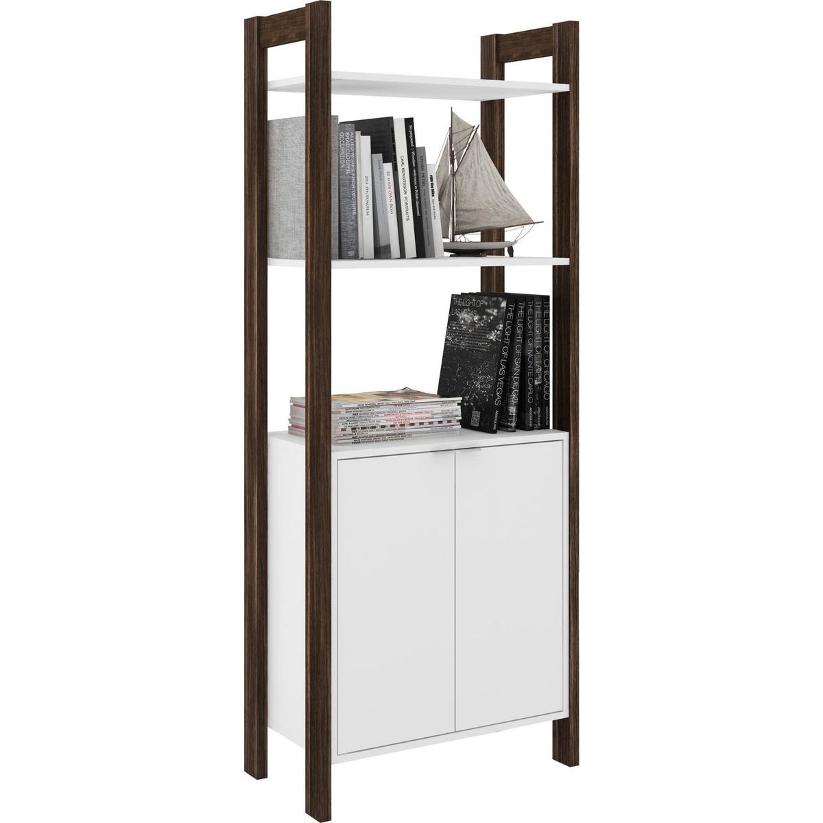 TECNOMOBILI - Gabinete MDF 3 Nivel(es) 65x165.5x35 cm Blanco