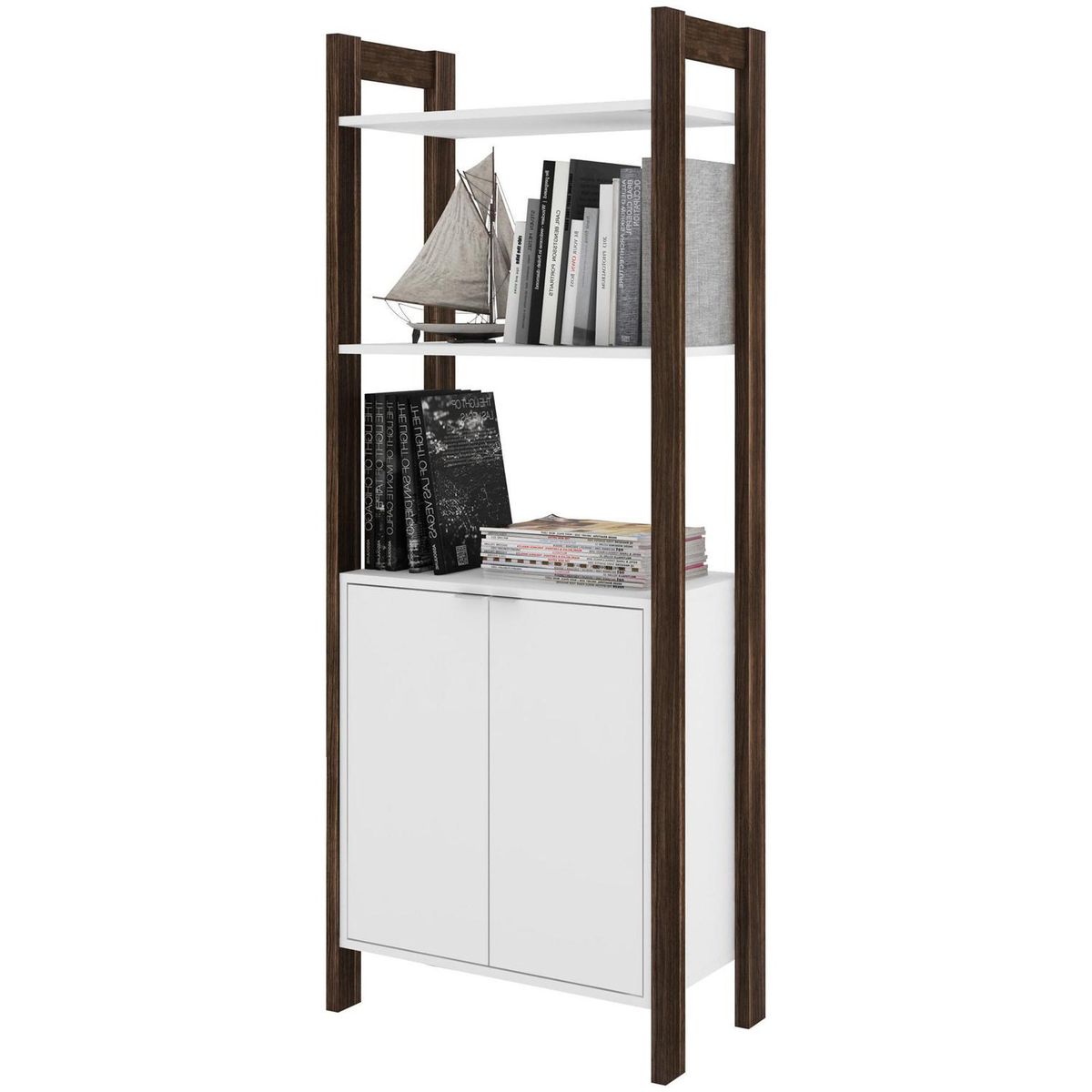 TECNOMOBILI - Gabinete MDF 3 Nivel(es) 65x165.5x35 cm Blanco