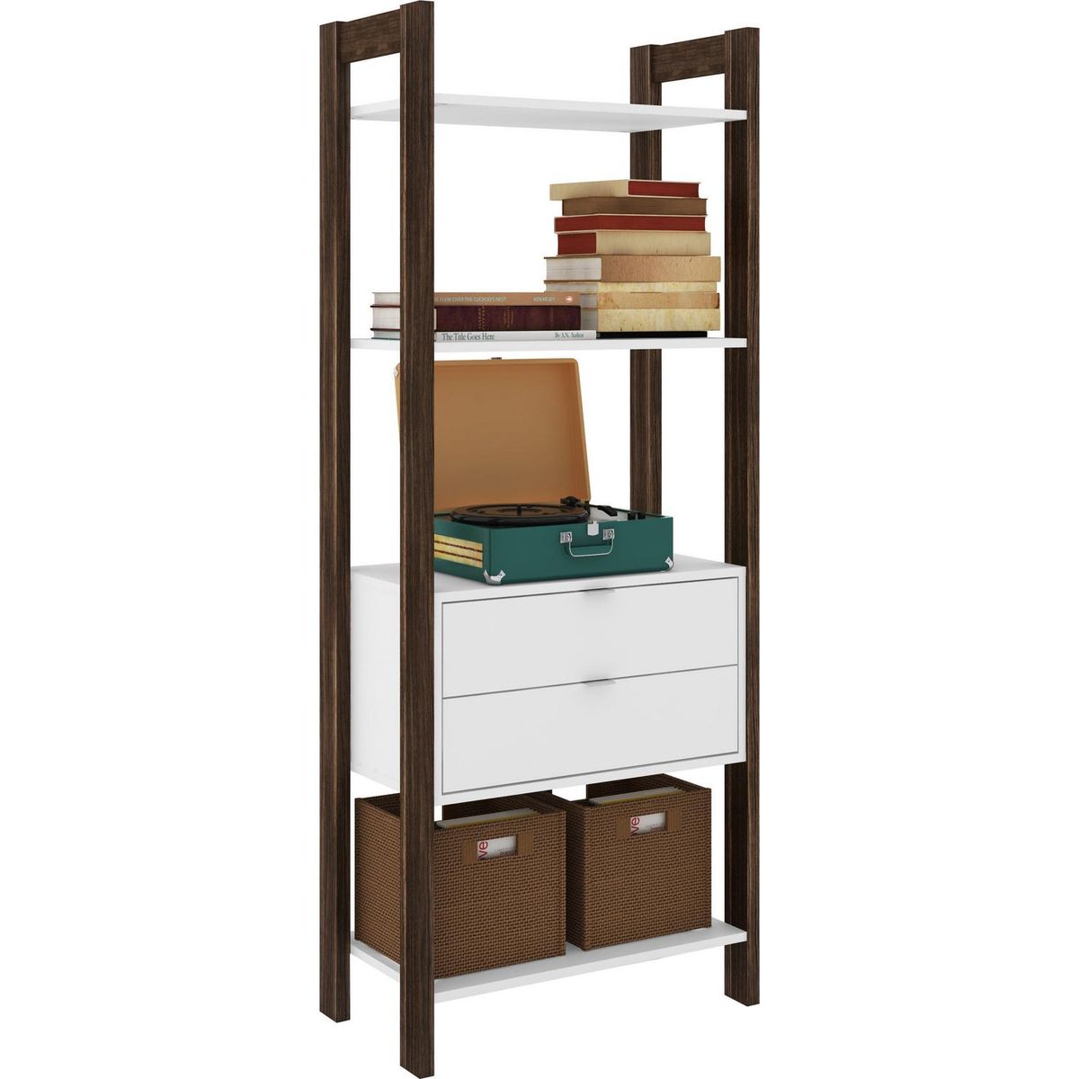 TECNOMOBILI - Gabinete MDF 4 Nivel(es) 65x165.5x35 cm Blanco