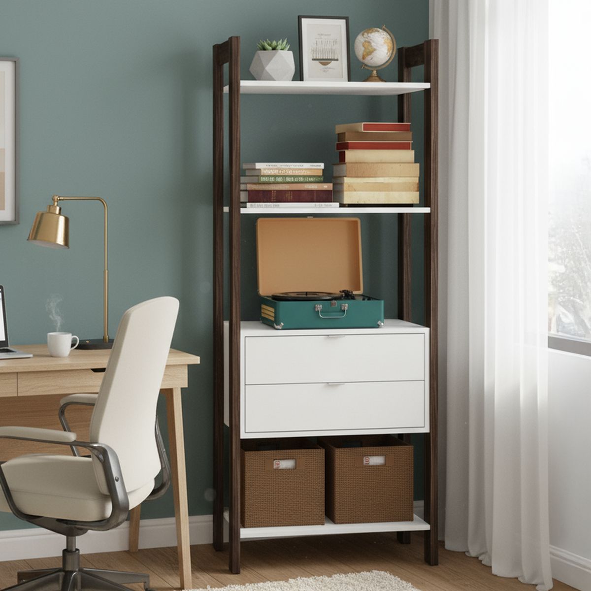 TECNOMOBILI - Gabinete MDF 4 Nivel(es) 65x165.5x35 cm Blanco