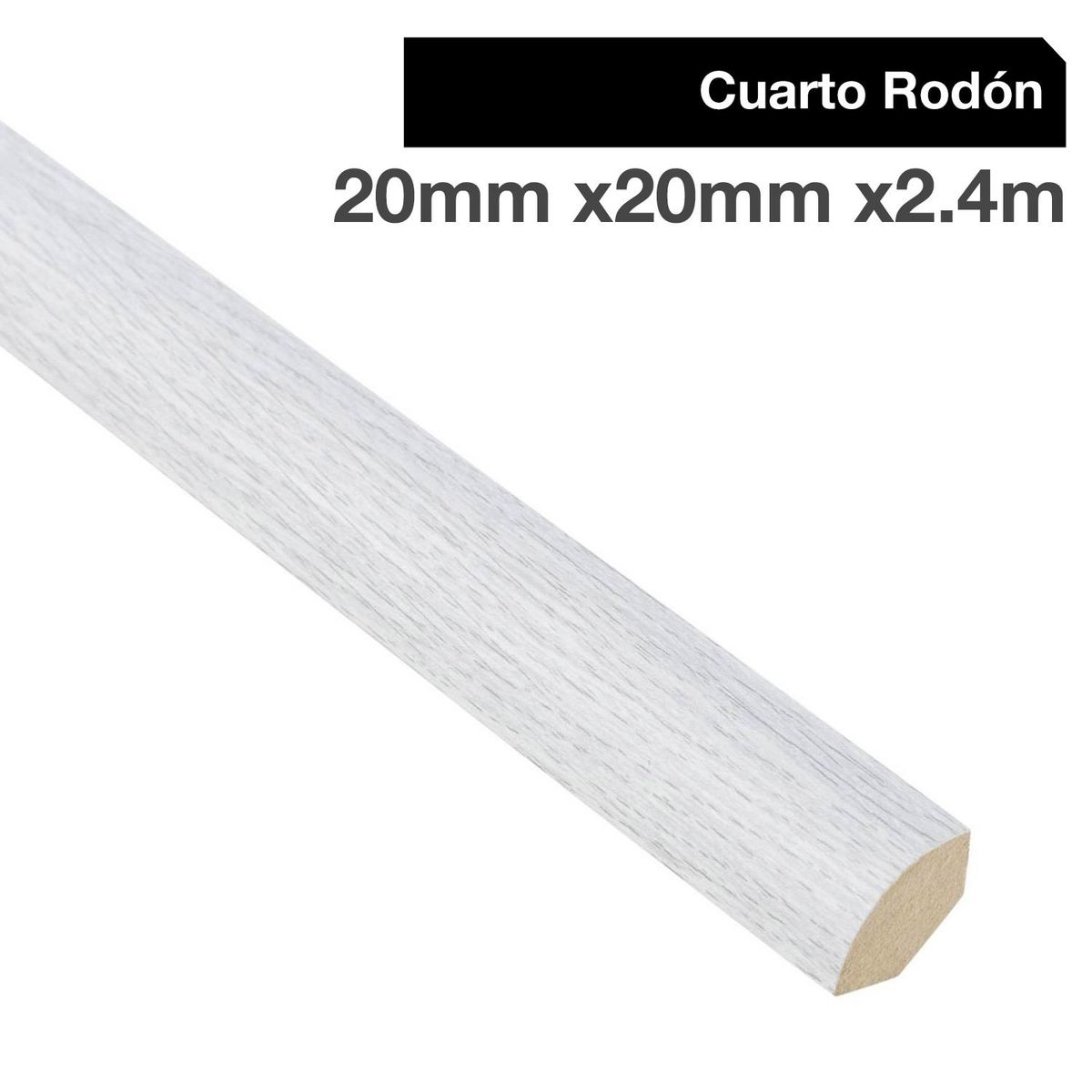 MAFORSA - Pack 4 unidades Moldura 1/4 Rodón MDF Evoke Concrete 20 mm 2x240 cm