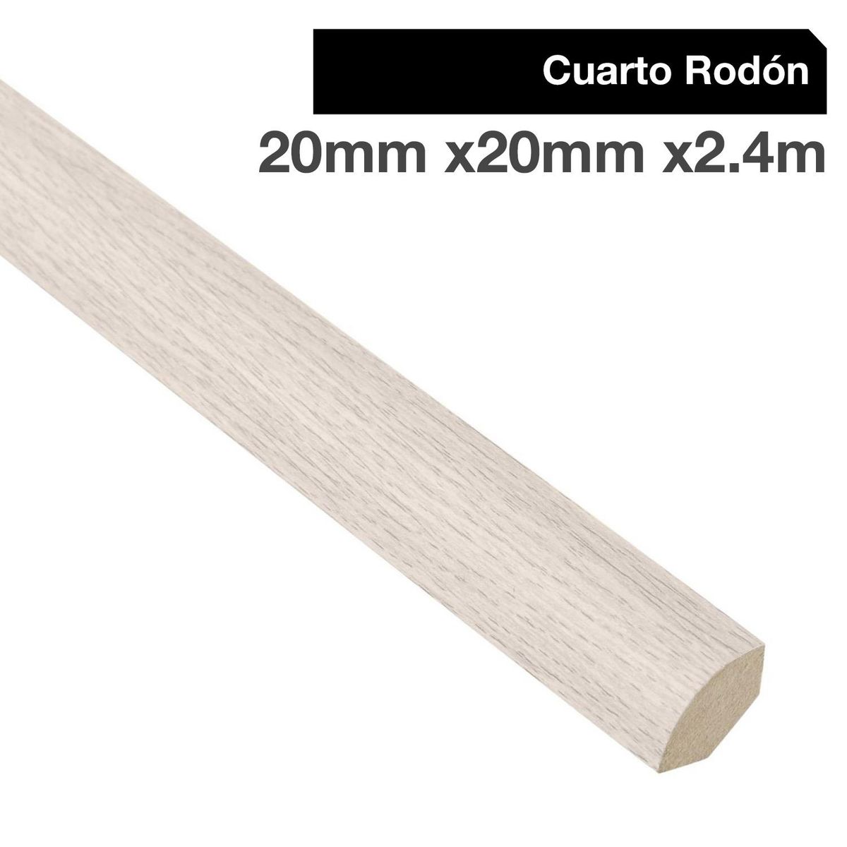MAFORSA - Pack 4 unidades Moldura 1/4 Rodón MDF Kobe Avorio 20 mm 2x240 cm