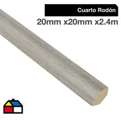 MAFORSA - Pack 4 unidades Moldura 1/4 Rodón MDF Ceniza Atenas 20 mm 2x240 cm