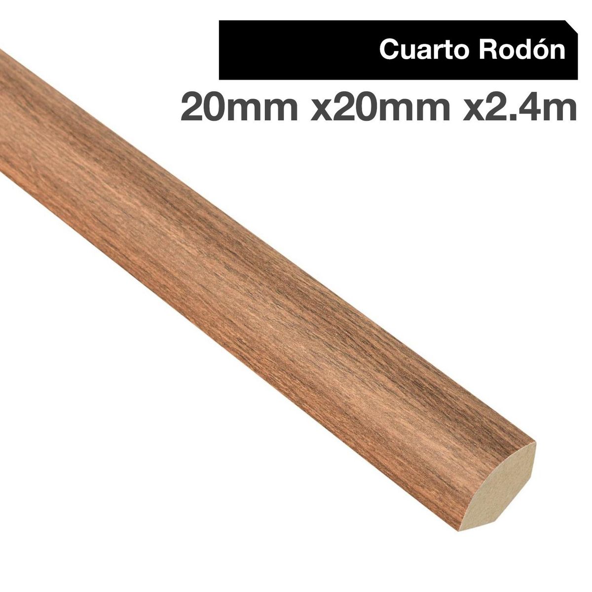 MAFORSA - Pack 4 unidades Moldura 1/4 Rodón MDF Cerezo Peral 20 mm 2x240 cm