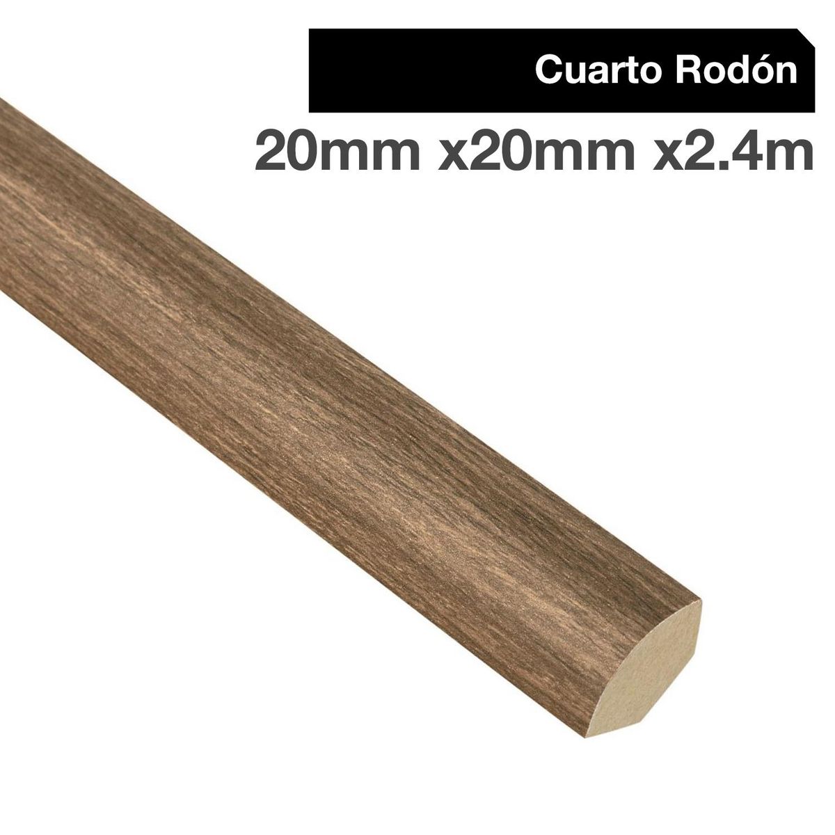 MAFORSA - Pack 4 unidades Moldura 1/4 Rodón MDF Eucalipto 20 mm 2x240 cm