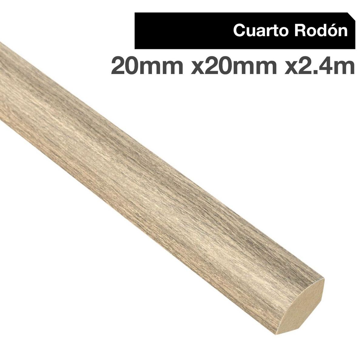 MAFORSA - Pack 4 unidades Moldura 1/4 Rodón MDF Evoke Classic 20 mm 2x240 cm