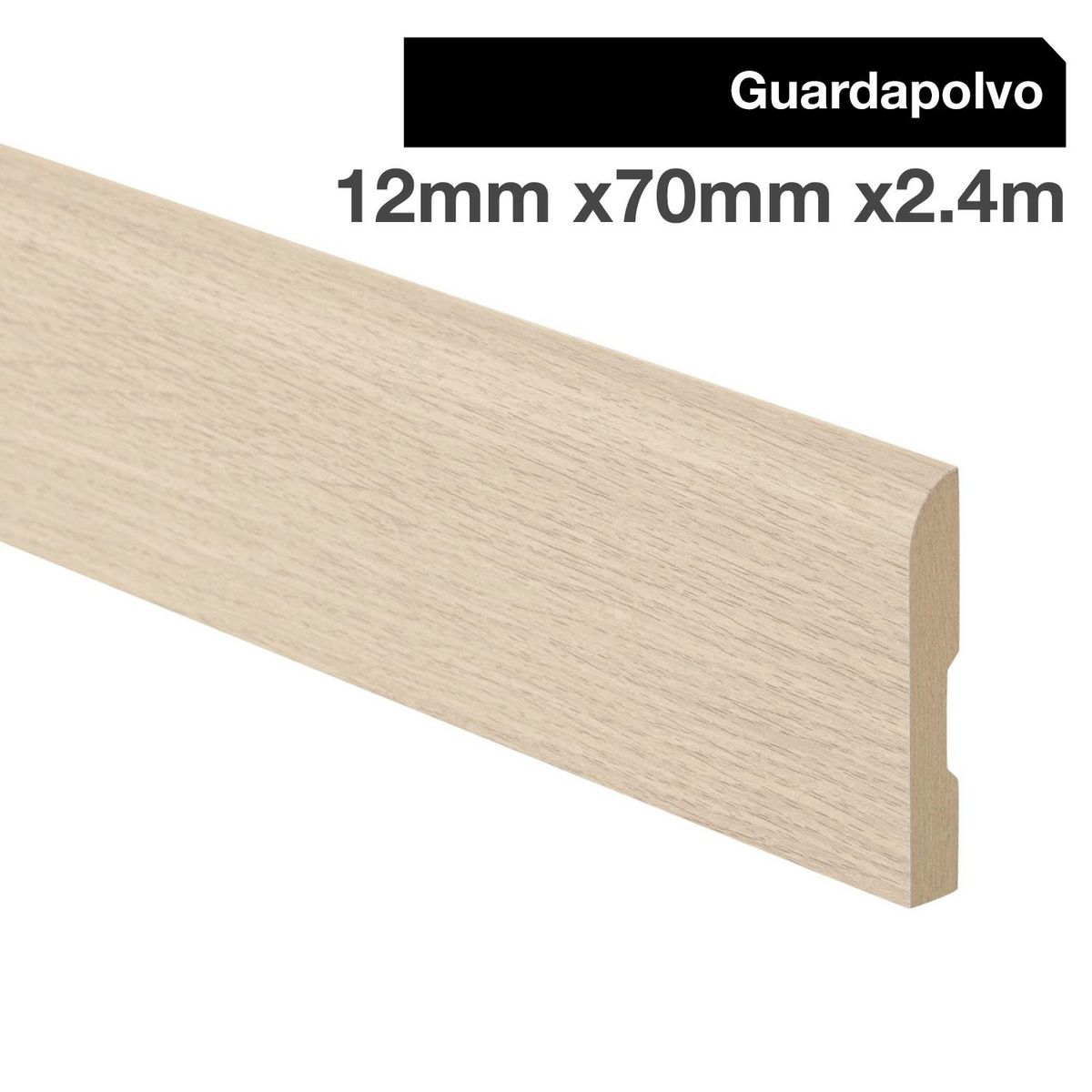 MAFORSA - Pack 4 unidades Guardapolvo MDF Roble Castellon 70 mm 1.2x240 cm