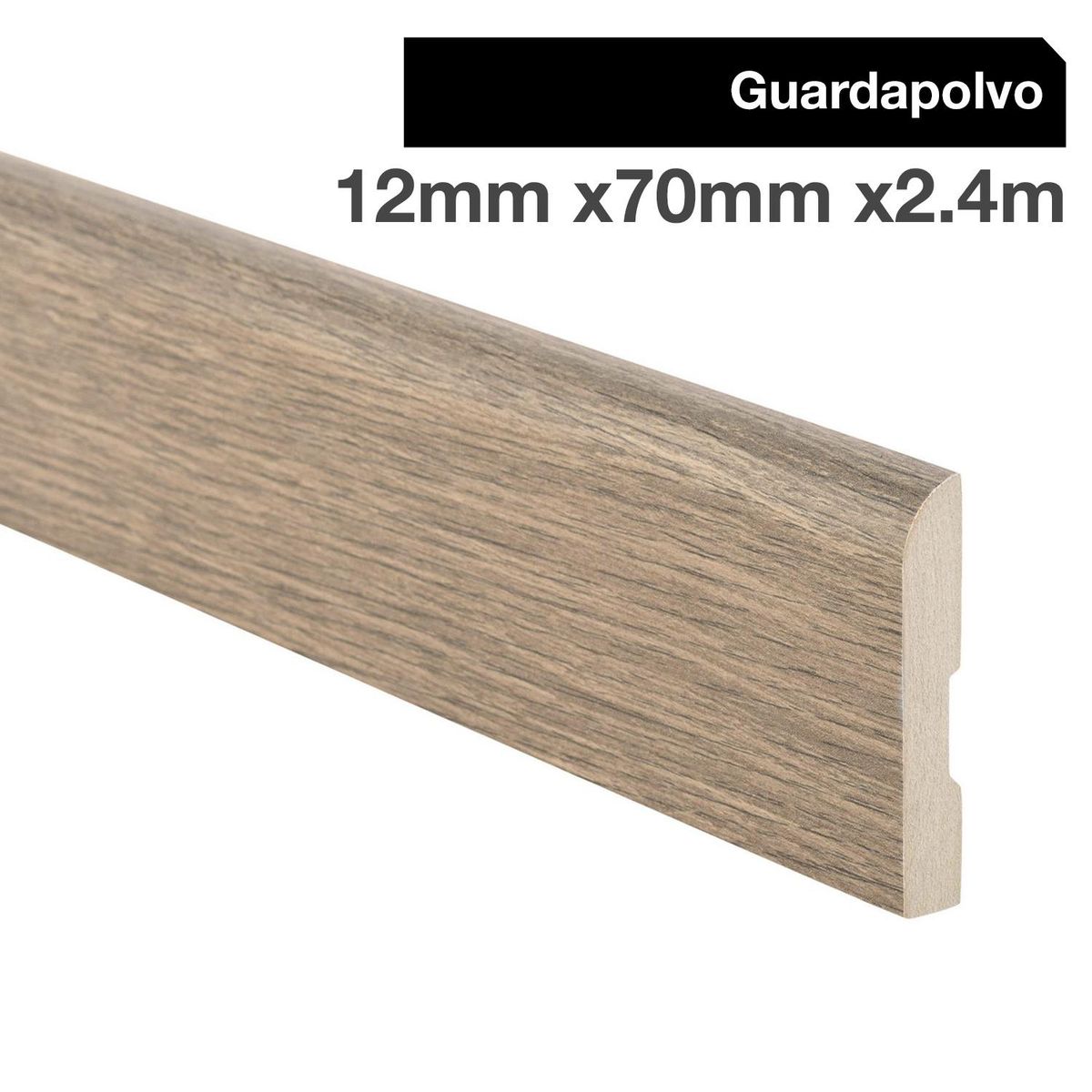 MAFORSA - Pack 4 unidades Guardapolvo MDF Roble Crudo 70 mm 1.2x240 cm