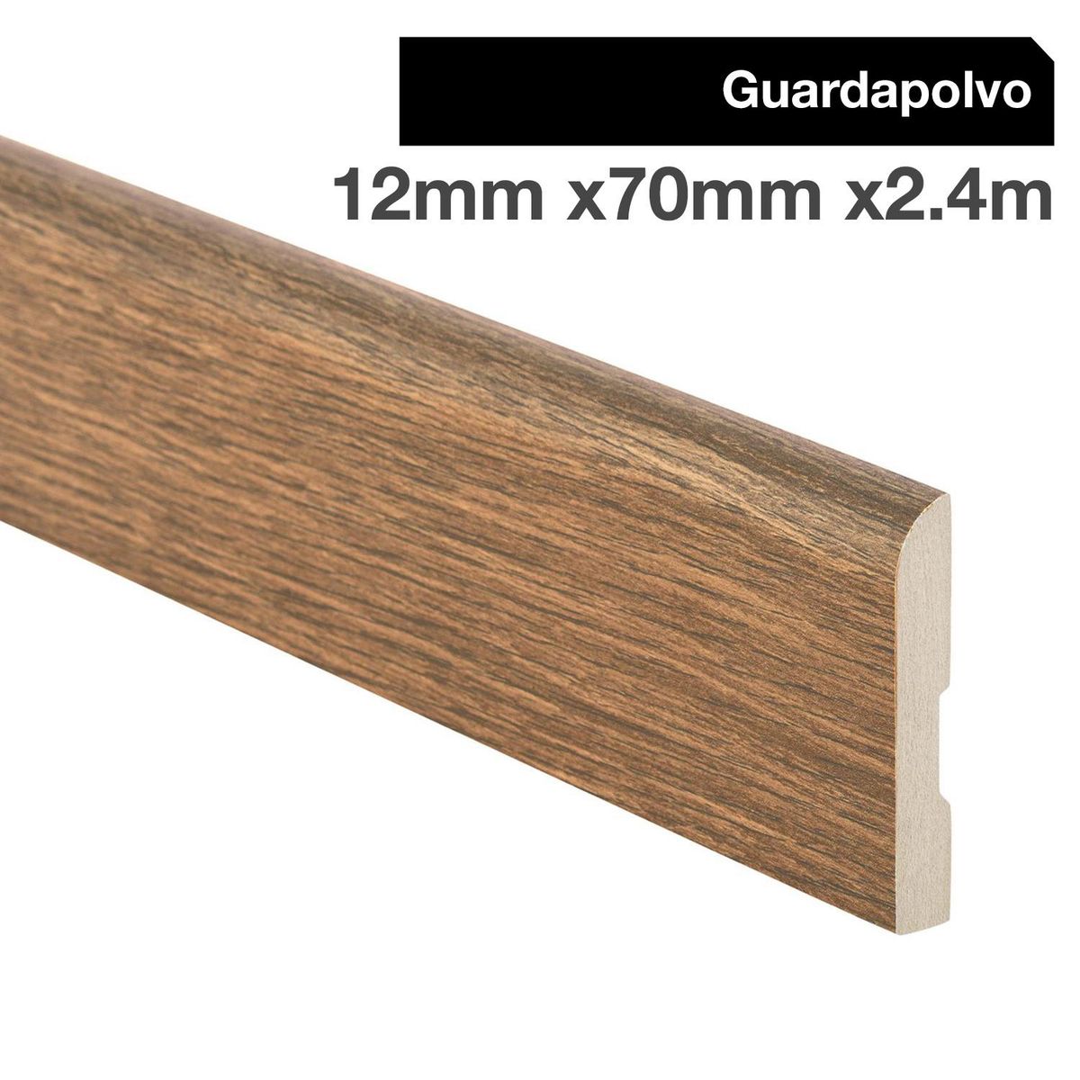 MAFORSA - Pack 4 unidades Guardapolvo MDF Roble 70 mm 1.2x240 cm