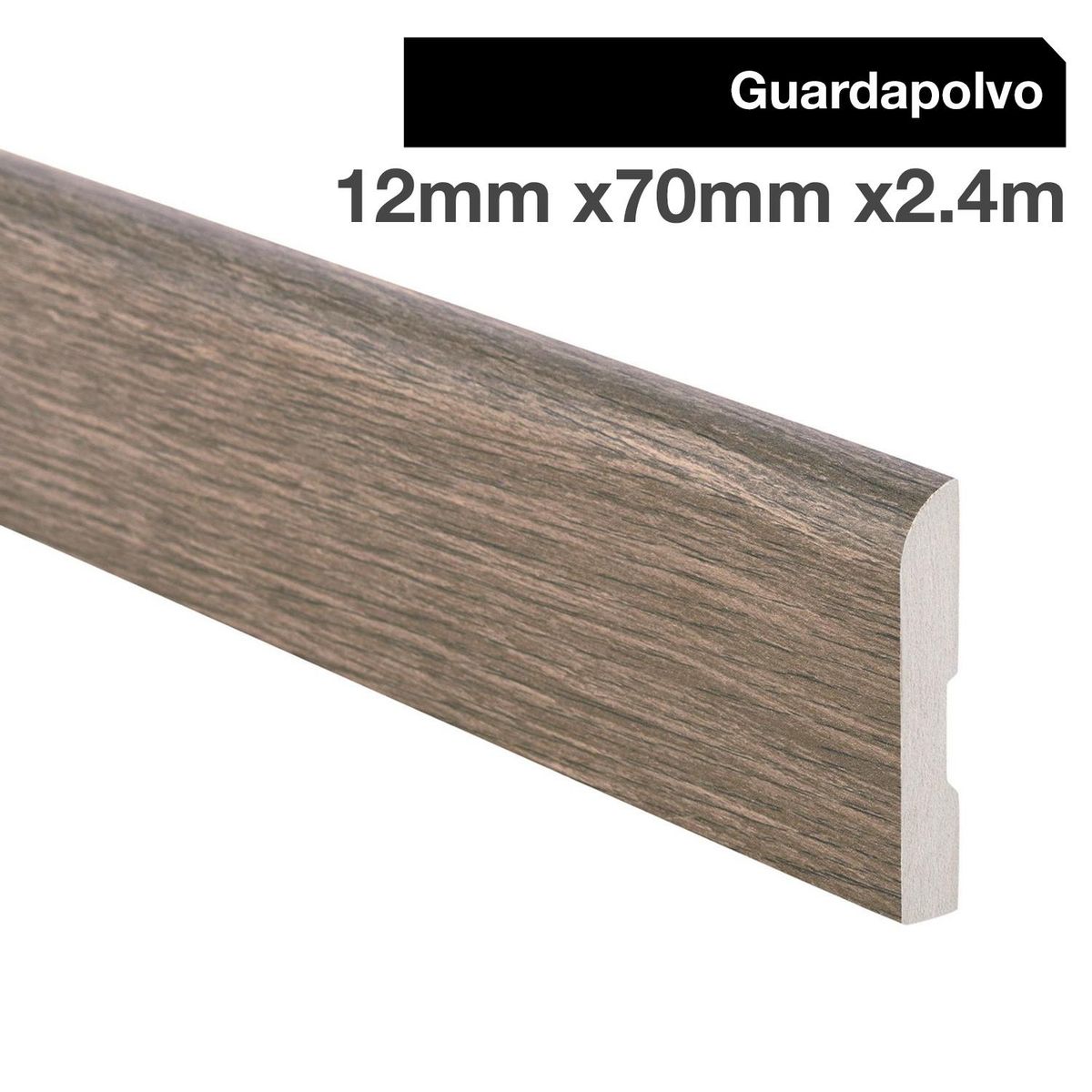 MAFORSA - Pack 4 unidades Guardapolvo MDF Roble Grafito 70 mm 1.2x240 cm