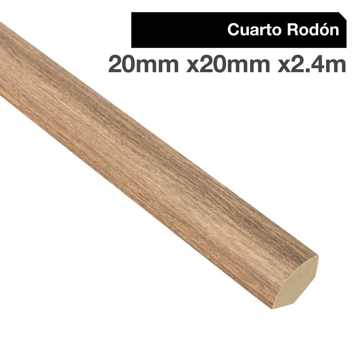 MAFORSA - Pack 4 unidades Moldura 1/4 Rodón MDF Abedul New 20 mm 2x240 cm