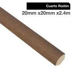 MAFORSA - Pack 4 unidades Moldura 1/4 Rodón MDF Nogal 20 mm 2x240 cm