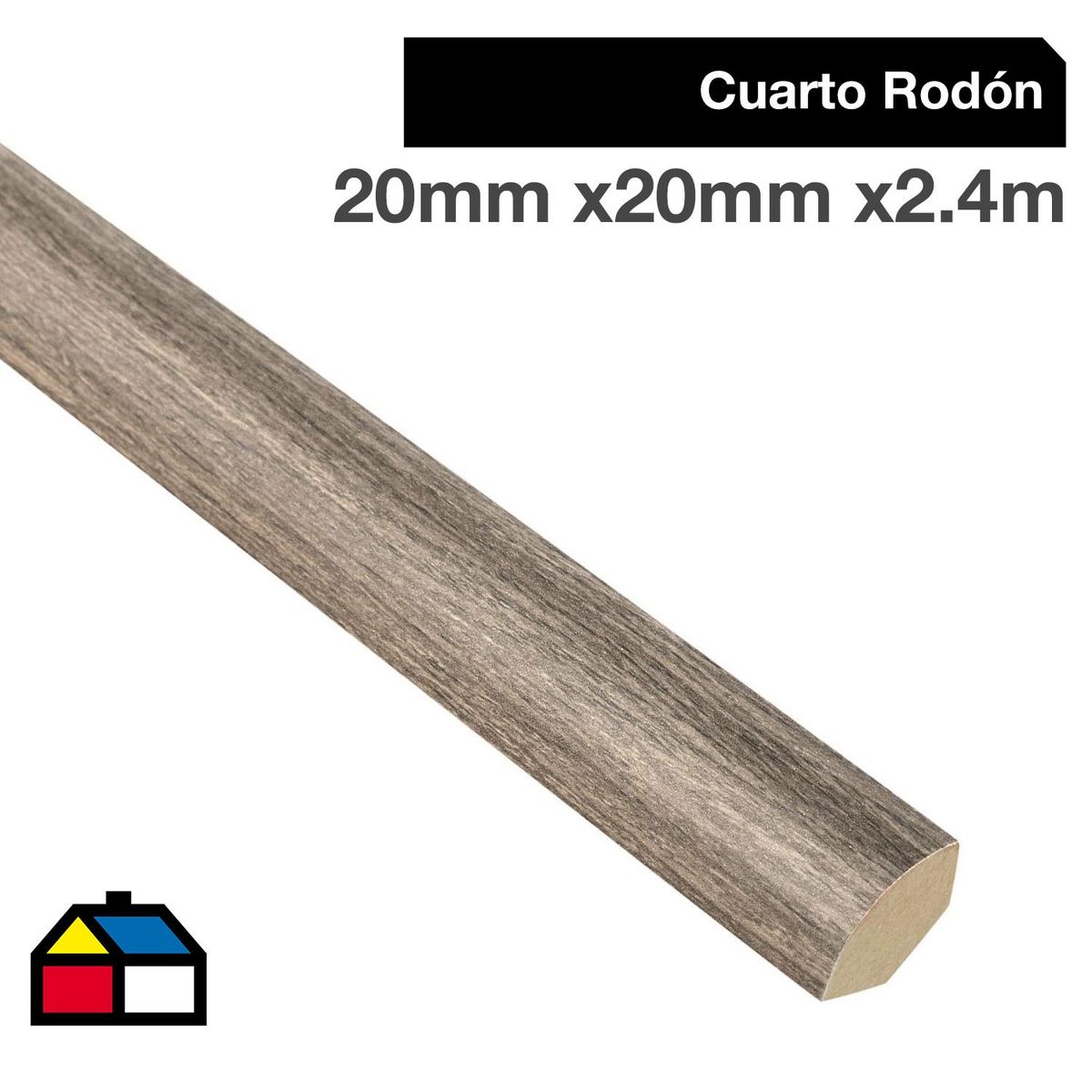 MAFORSA - Pack 4 unidades Moldura 1/4 Rodón MDF Pino Champagne 20 mm 2x240 cm