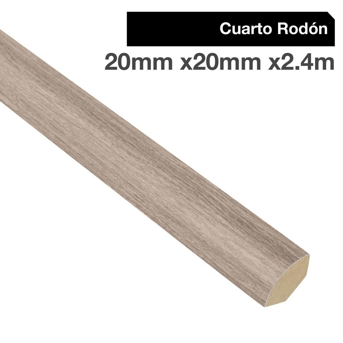 MAFORSA - Pack 4 unidades Moldura 1/4 Rodón MDF Ligth Langley 20 mm 2x240 cm