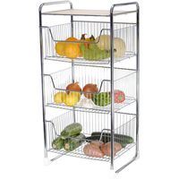 Frutera 3 canastas + 1 bandeja cromado