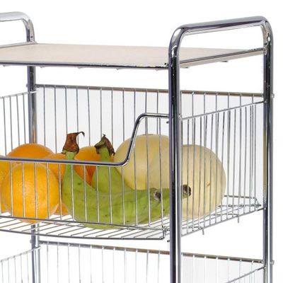 Imagen 2 del producto Frutera 3 canastas + 1 bandeja cromado