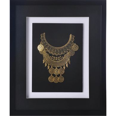 Cuadro joya dorada marco negro 37,5x44,5x3 cm