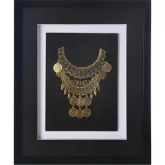 RONDA - Cuadro joya dorada marco negro 37,5x44,5x3 cm