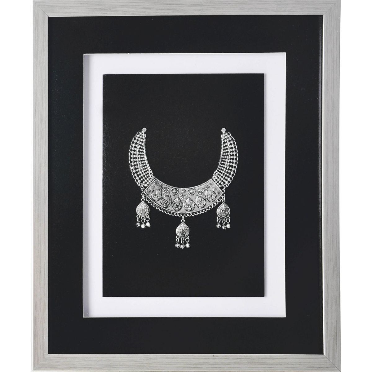 RONDA - Cuadro joya plata negro 37,5x44,5x3 cm