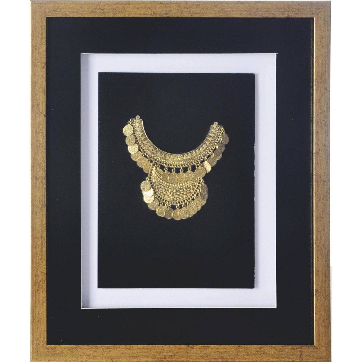 RONDA - Cuadro joya dorado marco dorado 37,5x44,5x3 cm