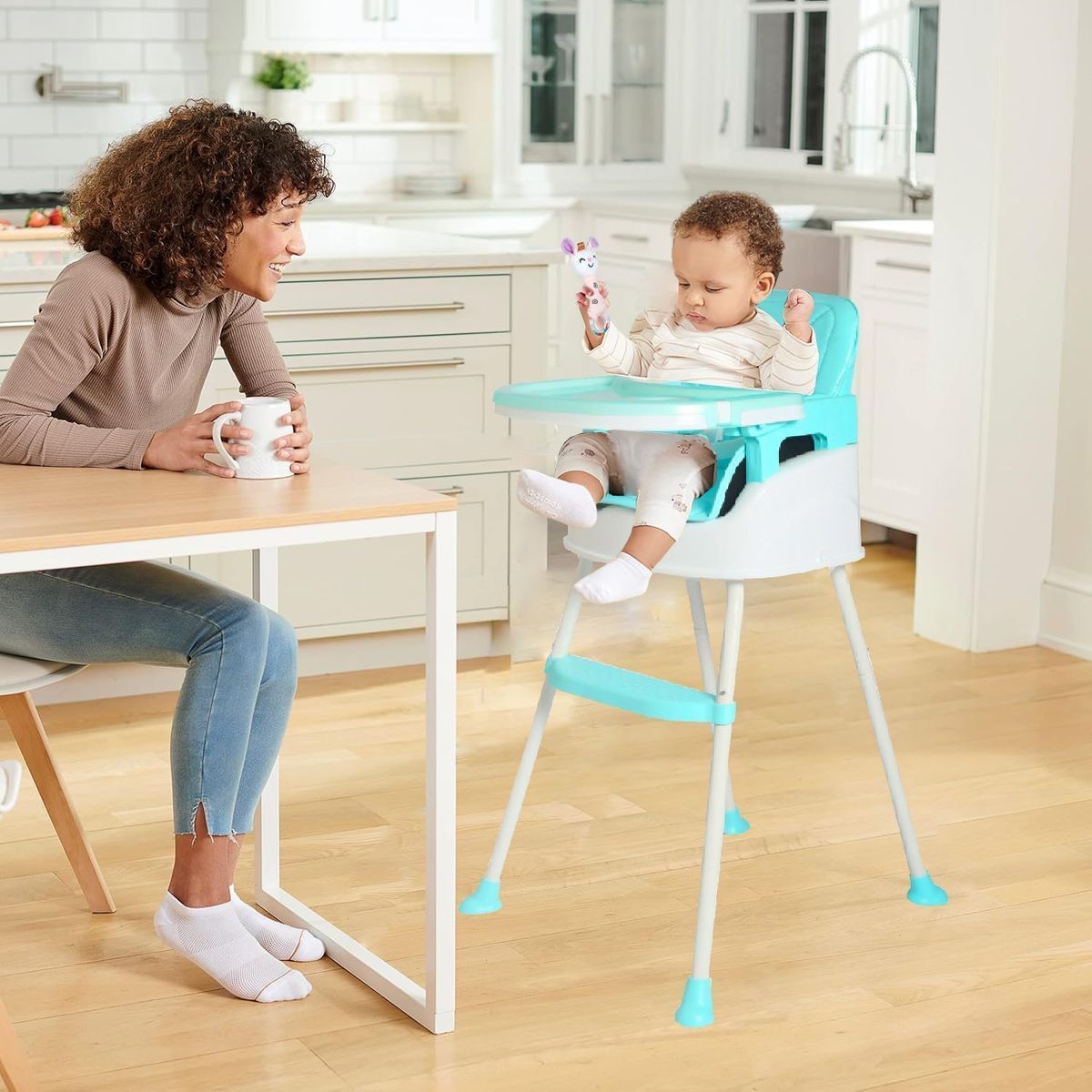 KIDSCOOL - Silla de comer celeste