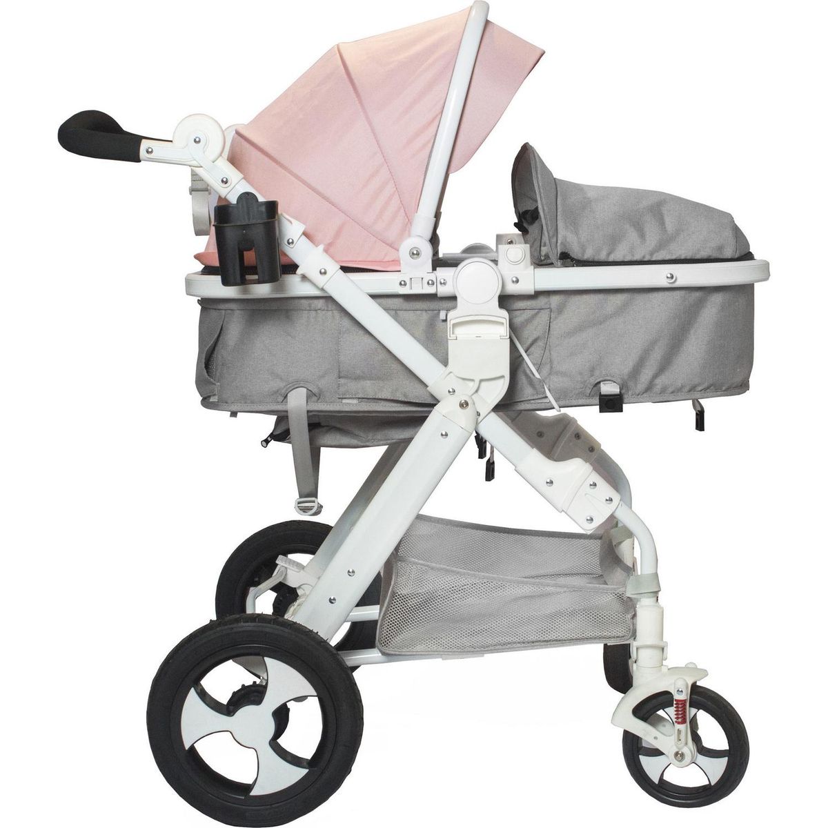 KIDSCOOL - Coche cuna de paseo rosado