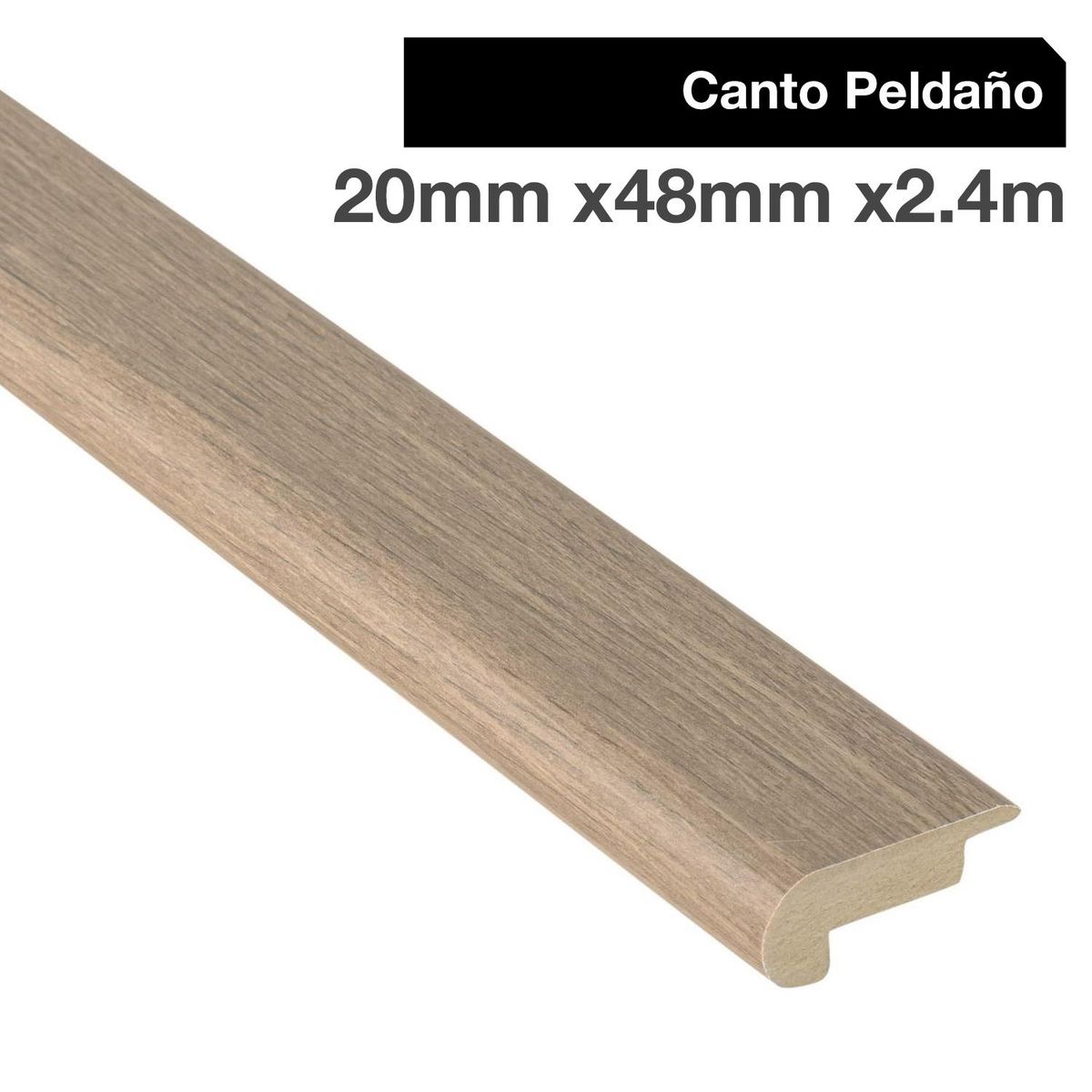 MAFORSA - Pack 2 unidades Canto Peldaño MDF Roble Crudo 48 mm 2x240 cm