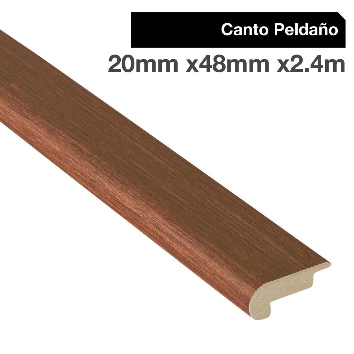 MAFORSA - Pack 2 unidades Canto Peldaño MDF Cedro Rojo 48 mm 2x240 cm