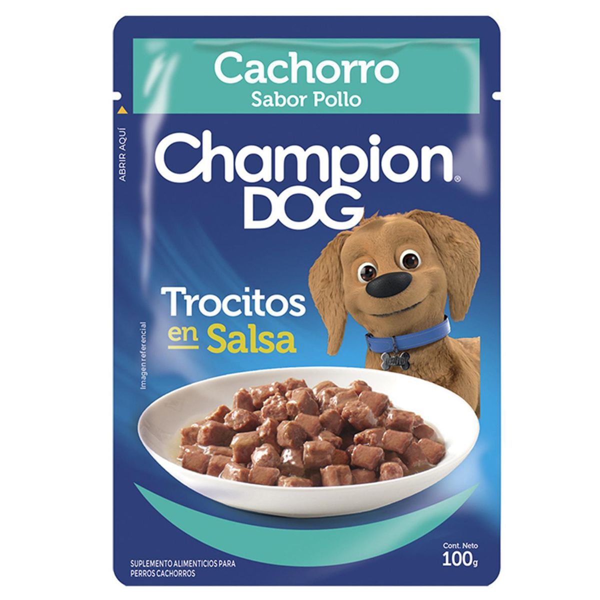 CHAMPION DOG - Alimento húmedo cachorro pollo 100 gr