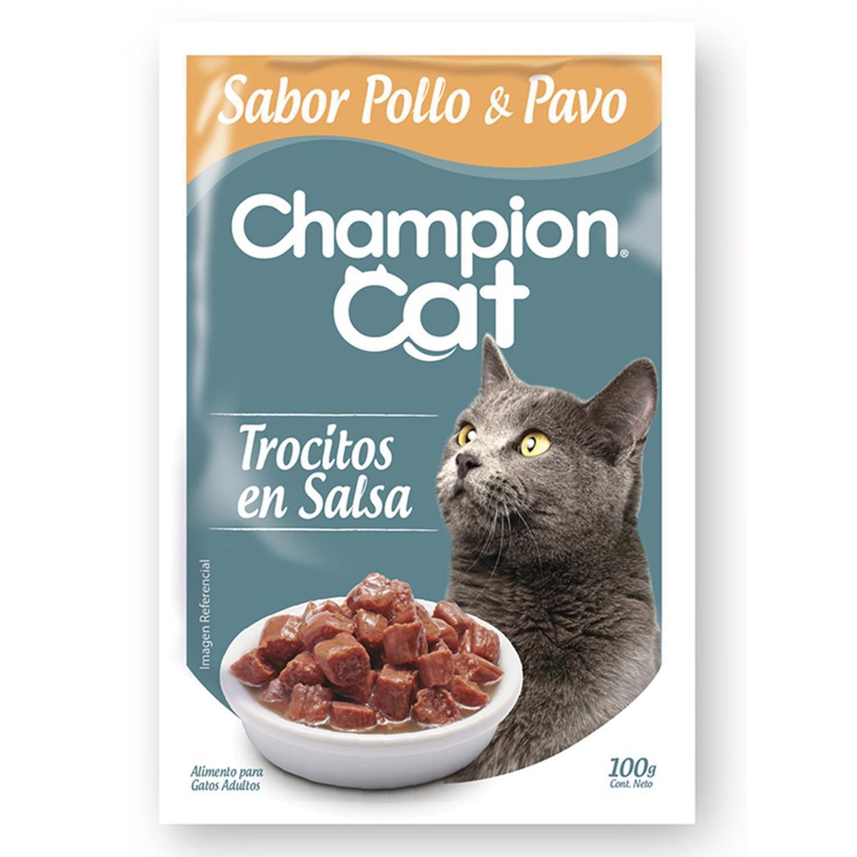 CHAMPION CAT - Alimento húmedo pollo pavo 100 gr