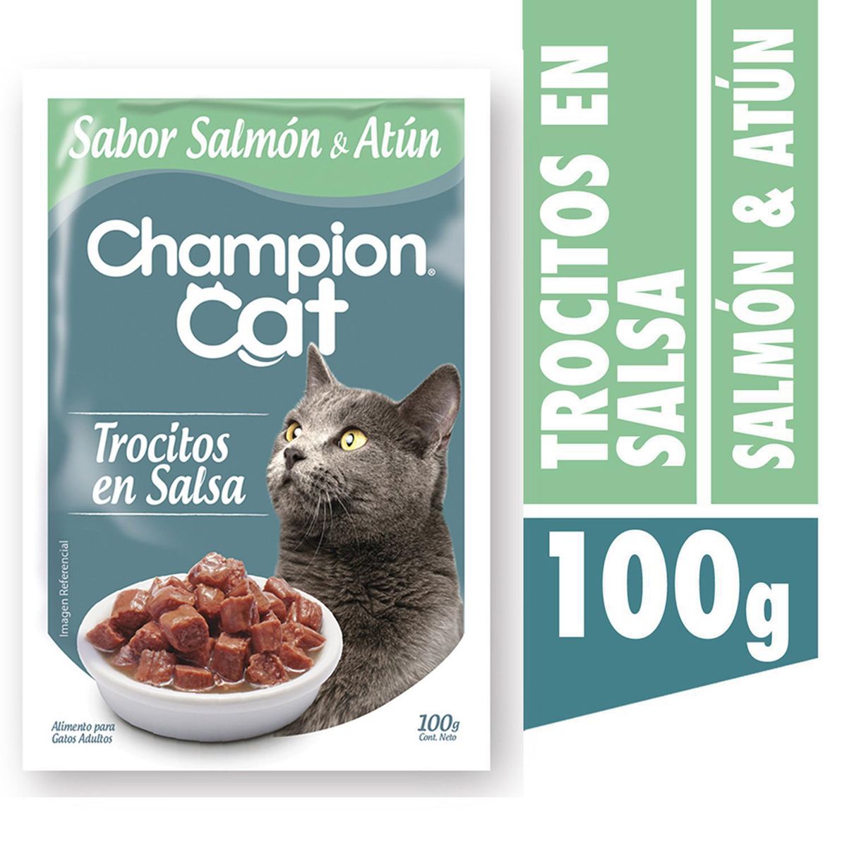 CHAMPION CAT - Alimento húmedo atún y salmón 100 gr