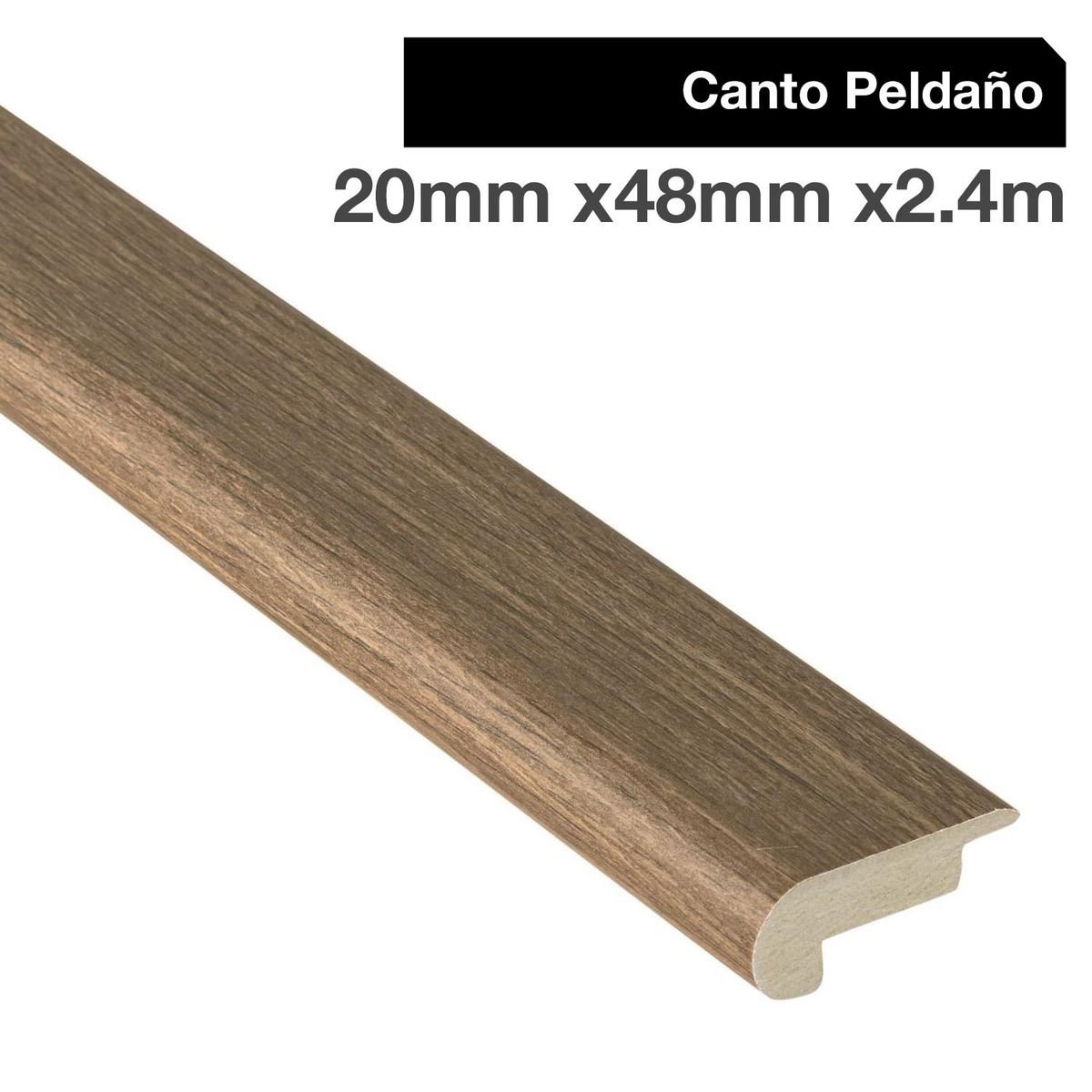 MAFORSA - Pack 2 unidades Canto Peldaño MDF Roble Grafito 48 mm 2x240 cm