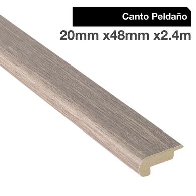 Pack 2 unidades Canto Peldao MDF Roble Gris 48 mm 20x2.4 m