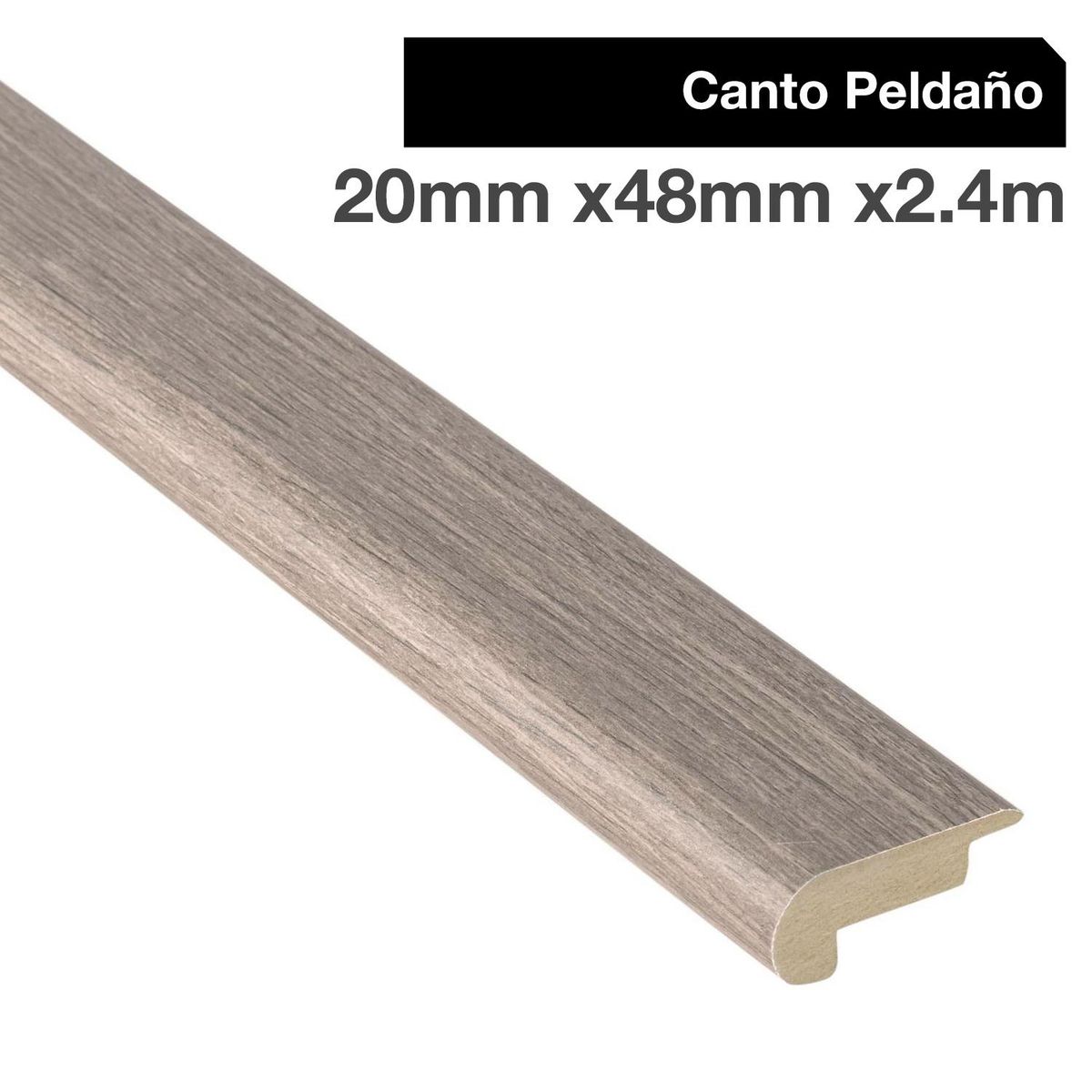 MAFORSA - Pack 2 unidades Canto Peldaño MDF Roble Gris 48 mm 2x240 cm