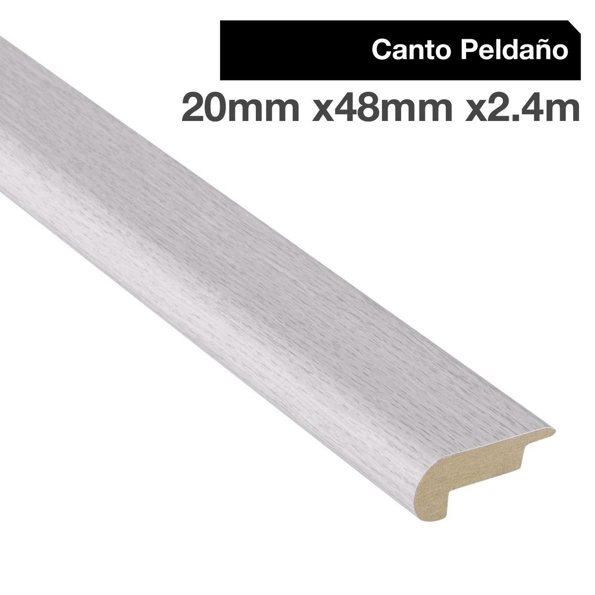 MAFORSA - Pack 2 unidades Canto Peldaño MDF Nature White 48 mm 2x240 cm