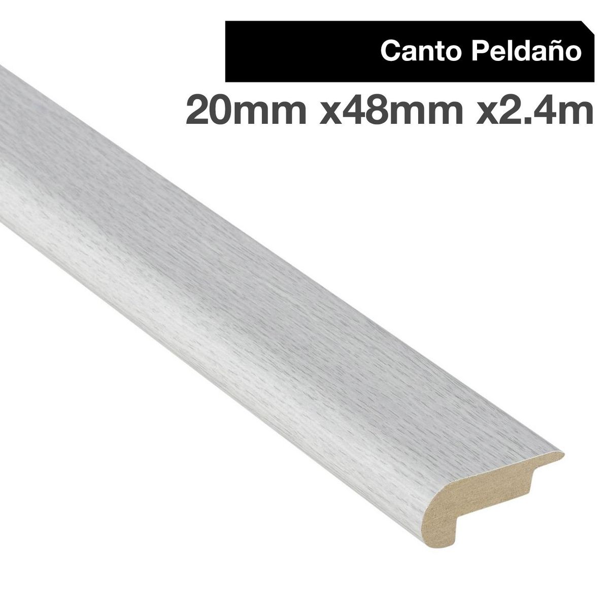 MAFORSA - Pack 2 unidades Canto Peldaño MDF Evoke Concrete 48 mm 2x240 cm
