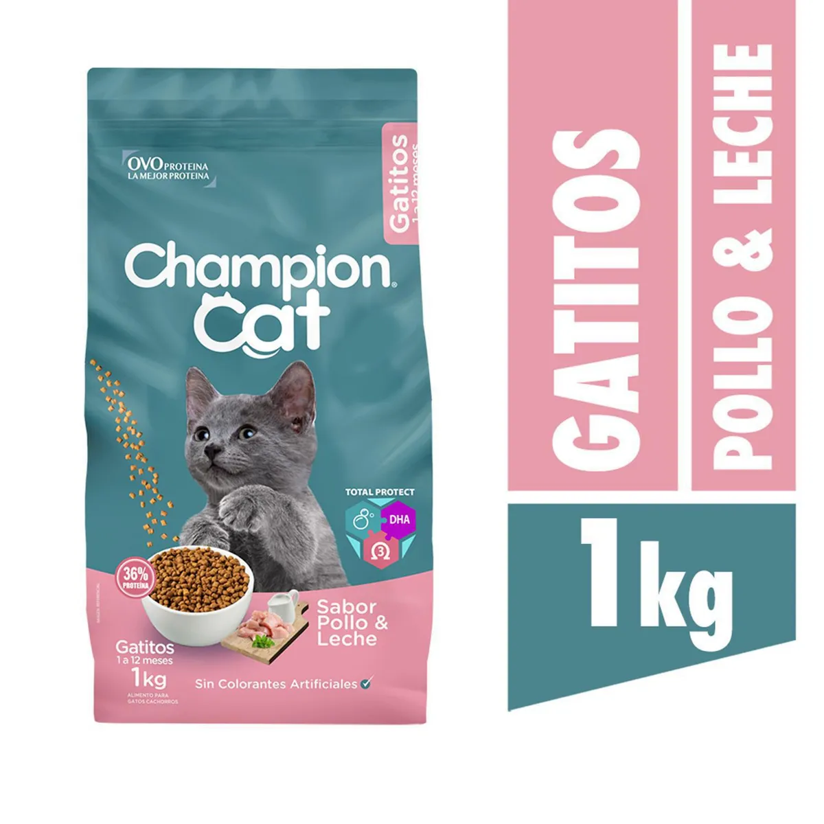 CHAMPION CAT - Alimento Seco para Gato Cachorro Pollo 1 kg