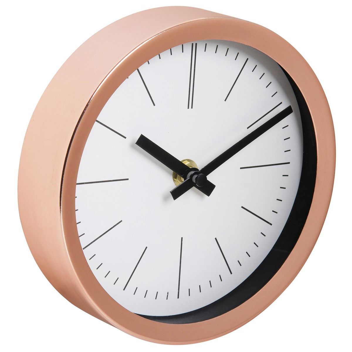 VGO - Reloj pared metal cobrizo 15 cm