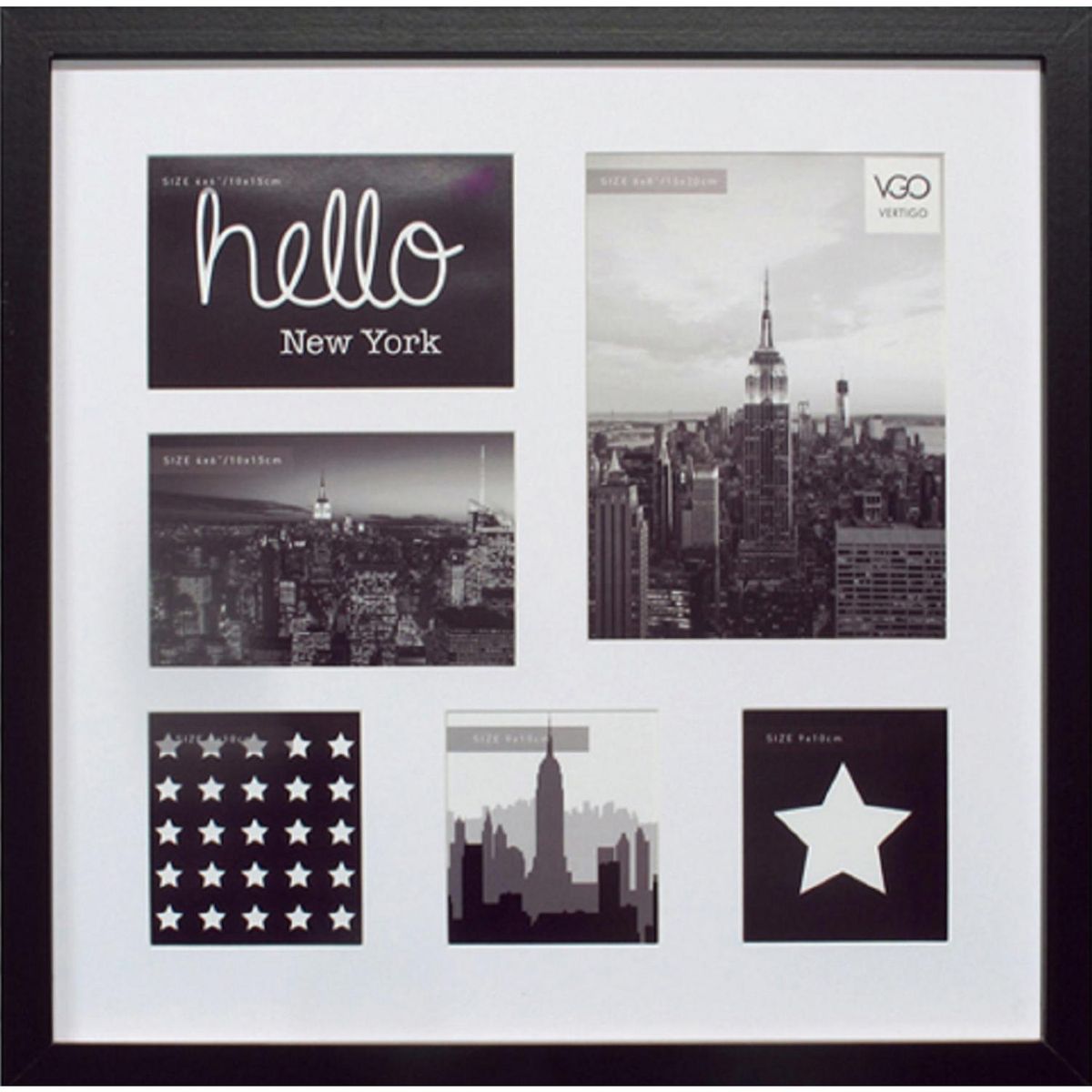 VGO - Marco collage plástico café oscuro 40x40 cm