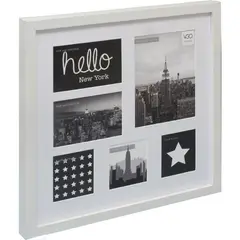 VGO - Marco de Fotos Collage 43x43 cm Blanco Madera